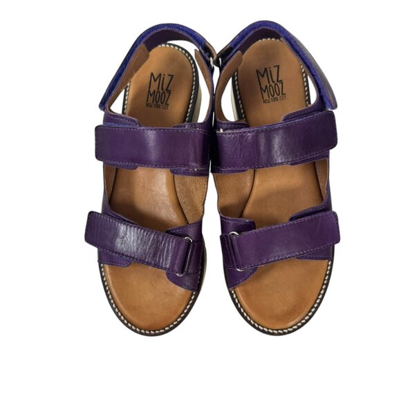 Miz Mooz “Violetta” Purple Leather Platform Sandals | Size 40 (US 9) - Picture 3 of 11